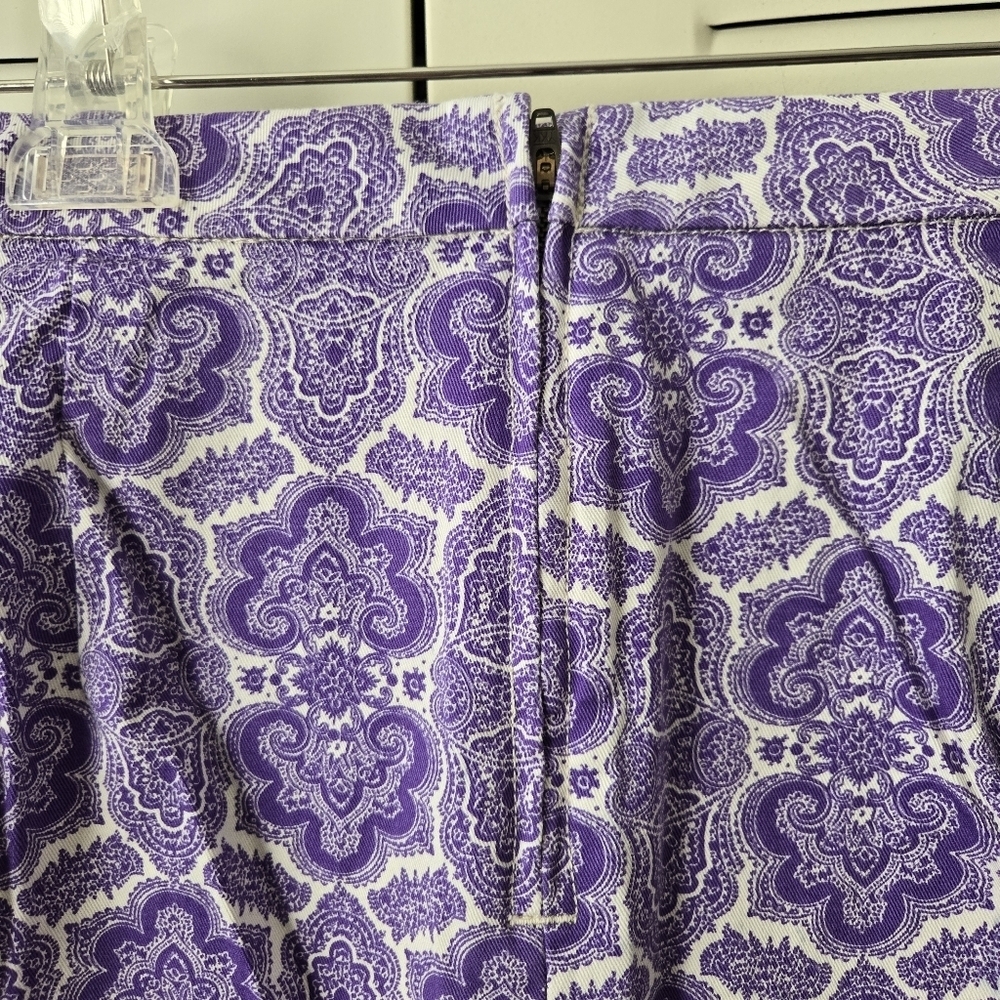 J.Crew Medallion Paisley No. 2 Pencil Skirt Purple Women Knee Length Size 4 #099 - Picture 6 of 10